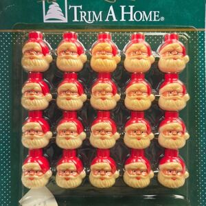 Vintage NOS Blow Mold Plastic Santa Claus Blinking Lights 20ct Trim A Home  Red